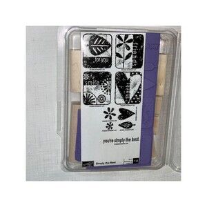 Stampin Up set Rare Discontinued Simply Best Wooden Rubber Card Craft scrapbook